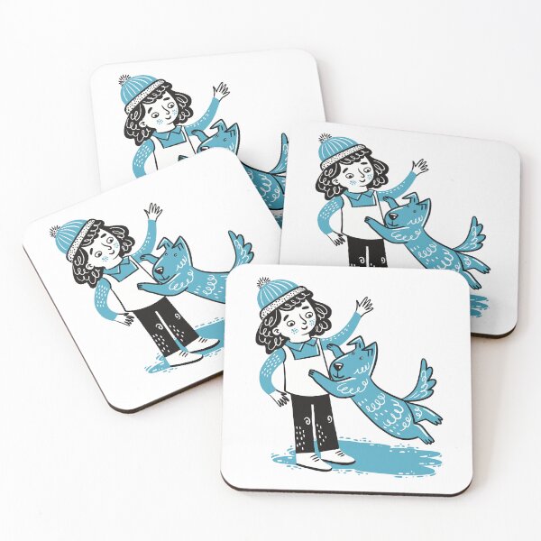Item preview, Kid playing with a dog designed and sold by jasmineberry.