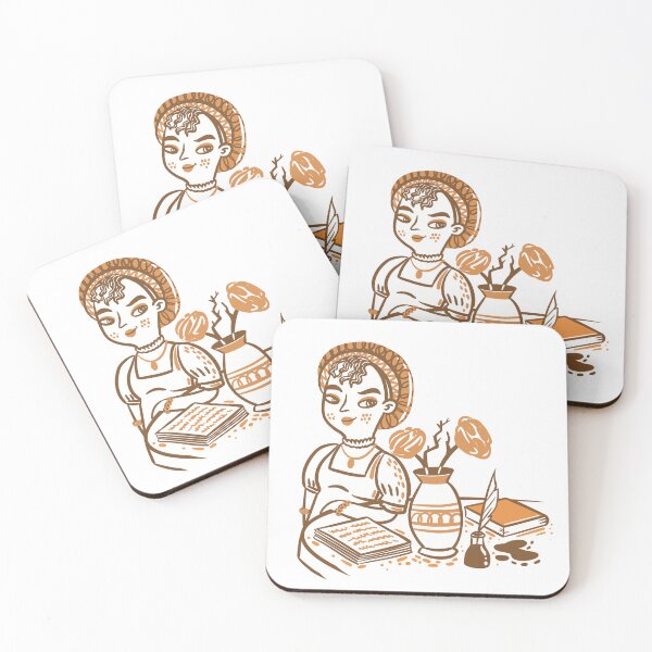Item preview, Jane Austen sitting at her desk smiling designed and sold by jasmineberry.