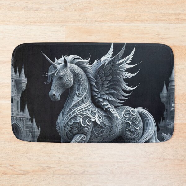 Item preview, Silver Enchanted Unicorn in a Mystical Castle designed and sold by Harmonic_Layers.