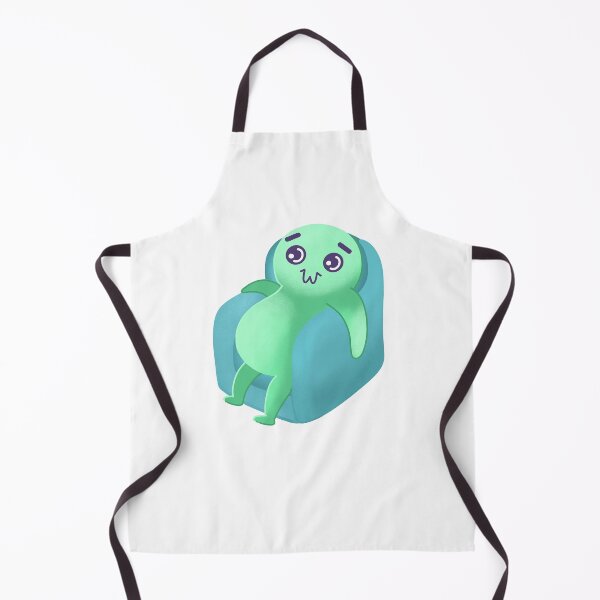 Item preview, a strange funny character in green sitting on a sofa or couch designed and sold by jasmineberry.