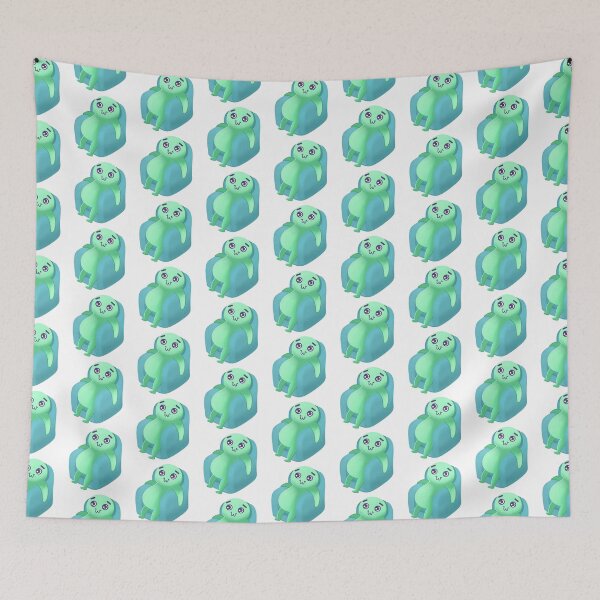 Item preview, a strange funny character in green sitting on a sofa or couch designed and sold by jasmineberry.