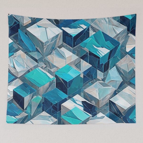 Item preview, Radiant Blue Prism Geometric Texture designed and sold by Harmonic_Layers.