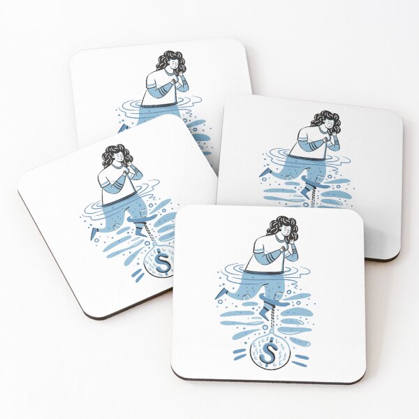 Item preview, Woman in water weighted down by $ designed and sold by jasmineberry.