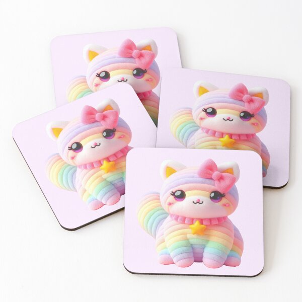Item preview, Rainbow Kitty Cat Plushie designed and sold by st4rlit3 st4rbrit3.