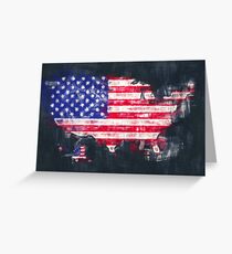 United States of America map artwork painting illustration Greeting Card