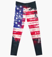 United States of America map artwork painting illustration Leggings