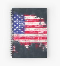 United States of America map artwork painting illustration Spiral Notebook