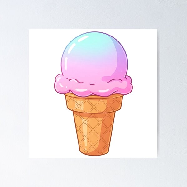Item preview, AI Generated Single Scoop Gradient Ice Cream  designed and sold by TheArtistBunny.