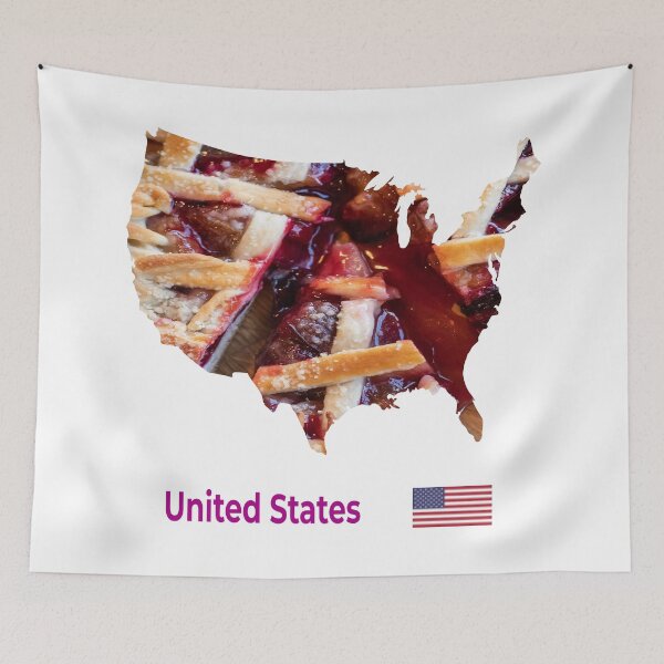Item preview, La fotografía de la tarta de manzana y el mapa de Estados Unidos se fusionan designed and sold by design2xstudio.