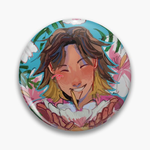 Item preview, (Mouthwashing) Daisuke Flower Pin & Sticker designed and sold by IrisPetrichor.