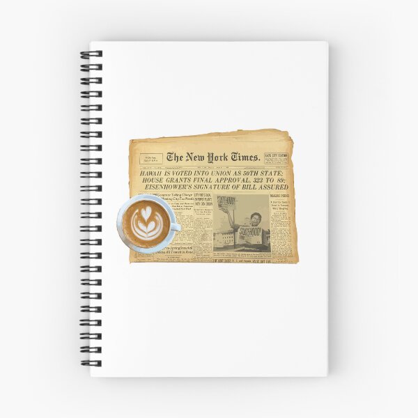 Item preview, Vintage Newspaper and Latte designed and sold by KLongMakes.