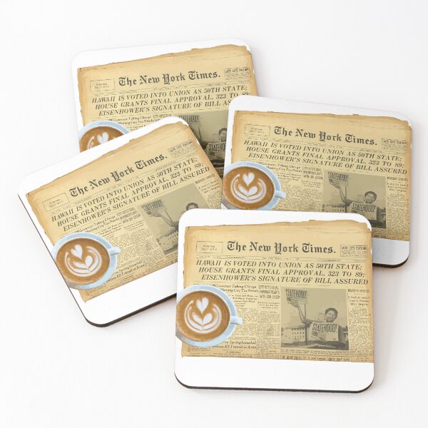 Item preview, Vintage Newspaper and Latte designed and sold by KLongMakes.