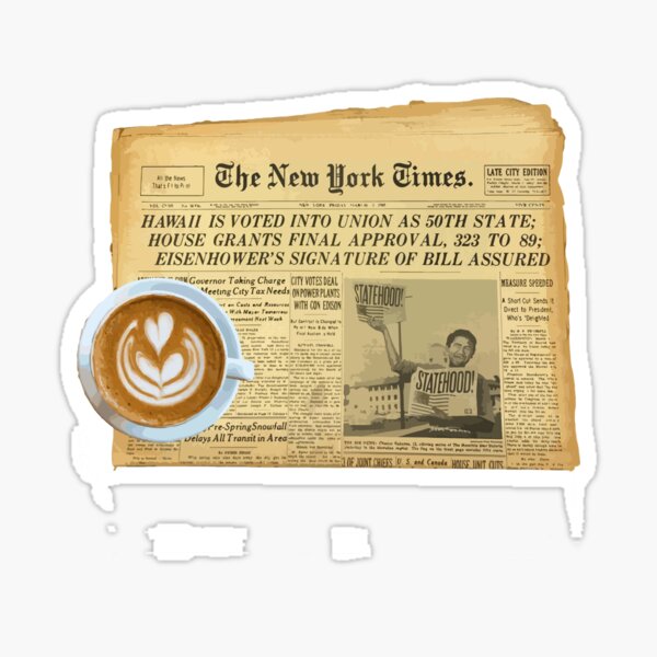 Item preview, Vintage Newspaper and Latte designed and sold by KLongMakes.