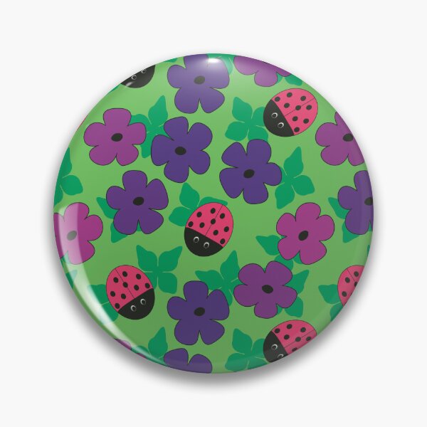 Item preview, Flower Blossoms and Ladybug Beetles Seamless Repeat Pattern designed and sold by MoePark.