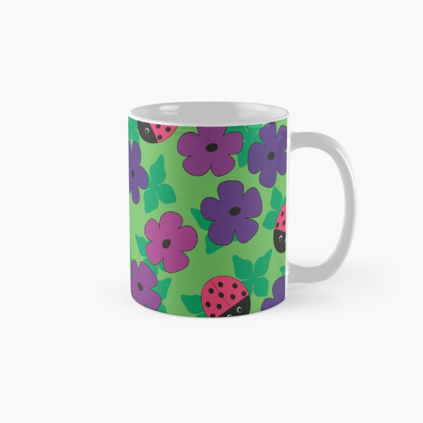 Item preview, Flower Blossoms and Ladybug Beetles Seamless Repeat Pattern designed and sold by MoePark.