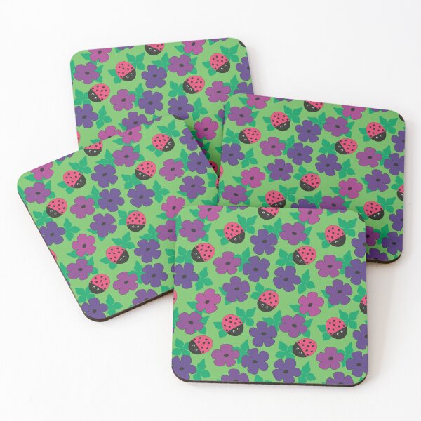 Item preview, Flower Blossoms and Ladybug Beetles Seamless Repeat Pattern designed and sold by MoePark.