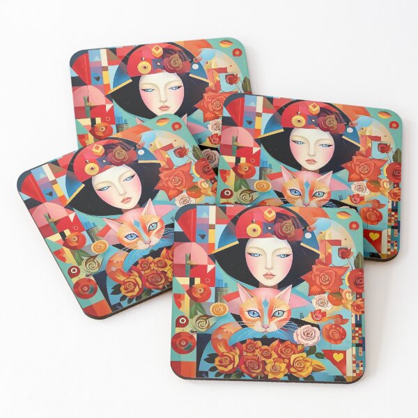 Item preview, Beautiful girl with a cat. designed and sold by Natalia-Vlad.