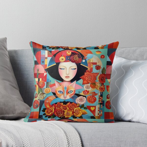 Item preview, Beautiful girl with a cat. designed and sold by Natalia-Vlad.