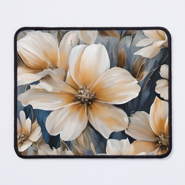 Item preview, Brushed Flowers Light Earth, Cream and Blue designed and sold by Ciervo Primavera.