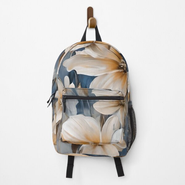 Item preview, Brushed Flowers Light Earth, Cream and Blue designed and sold by Ciervo Primavera.