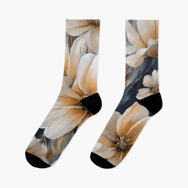Item preview, Brushed Flowers Light Earth, Cream and Blue designed and sold by Ciervo Primavera.
