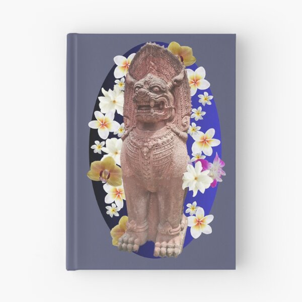 Item preview, Singha guardian lion floral with blue background. designed and sold by Linklandiya.
