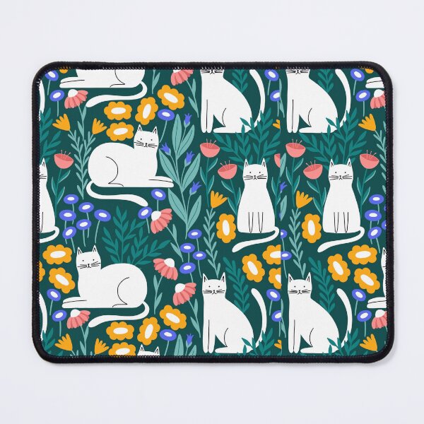 Item preview, Cat In The Garden On Green Background designed and sold by vintageretrostyleshop.
