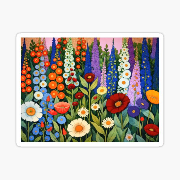 Aperçu de l'œuvre Jardin de fleurs de Gustav Klimt créée et vendue par maniacfitness.