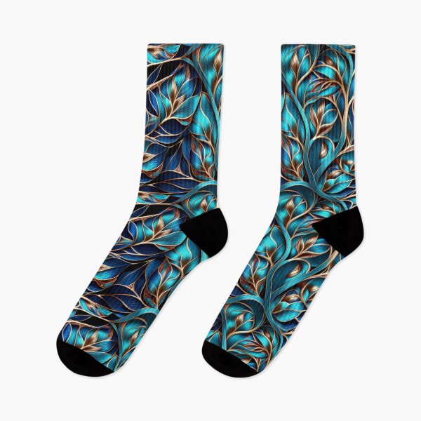 Item preview, Luxurious 3D Foliage Pattern | Abstract Teal, Indigo & Copper Leaves designed and sold by Juliette Ozkalfayan.