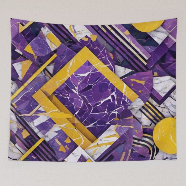 Item preview, Blue and Yellow Abstract Geometric Shapes designed and sold by Harmonic_Layers.