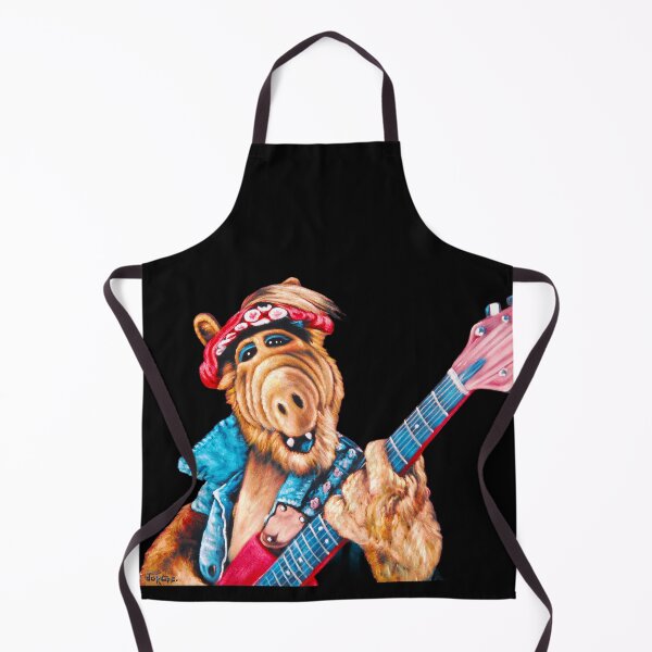 Item preview, ALF playing guitar, oil on velvet by Jorge Torrones designed and sold by velvetify.com.