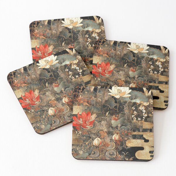 Item preview, Traditional Ukiyo-e Style Lotus and Floral Fantasy designed and sold by chi3-jp.