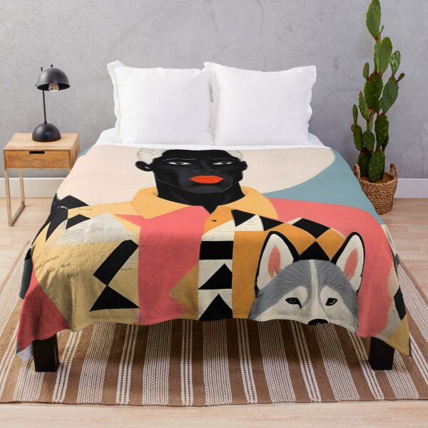 Item preview, Winter Companion, Dog Pet Black Man Collage, Frosty Snow Mountain Travel Adventure, Eclectic Texture Concept Contemporary Modern Graphic Design Canvas Print designed and sold by 83oranges.com.
