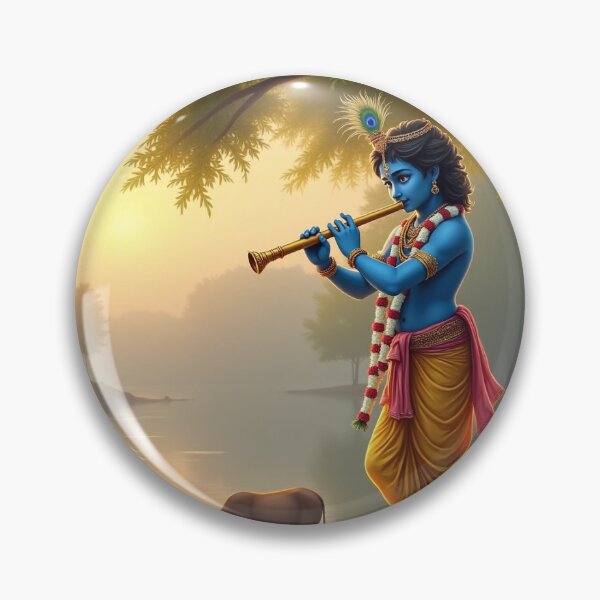 Item preview, Divine Melody – Lord Krishna by the Yamuna River designed and sold by Srahul.