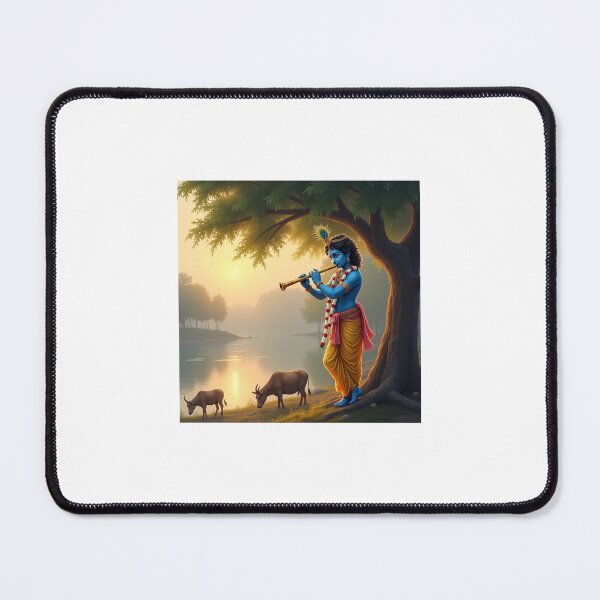 Item preview, Divine Melody – Lord Krishna by the Yamuna River designed and sold by Srahul.