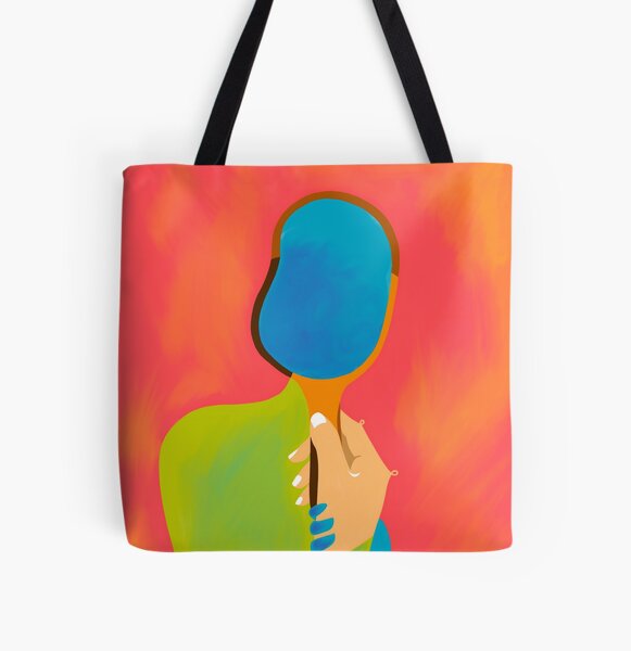 Item preview, The One To Hold a Mirror Up To Me, Abstract Human Expression, Introspection Mindfulness Retrospection, Hand Body Maximalism Eclectic, Bohemian Contemporary Modern Painting Canvas Print designed and sold by 83oranges.
