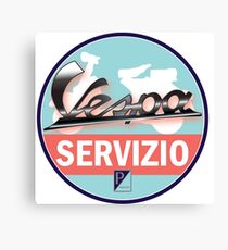 Vespa Servizio logo - 1960 Piaggio Retro Canvas Print
