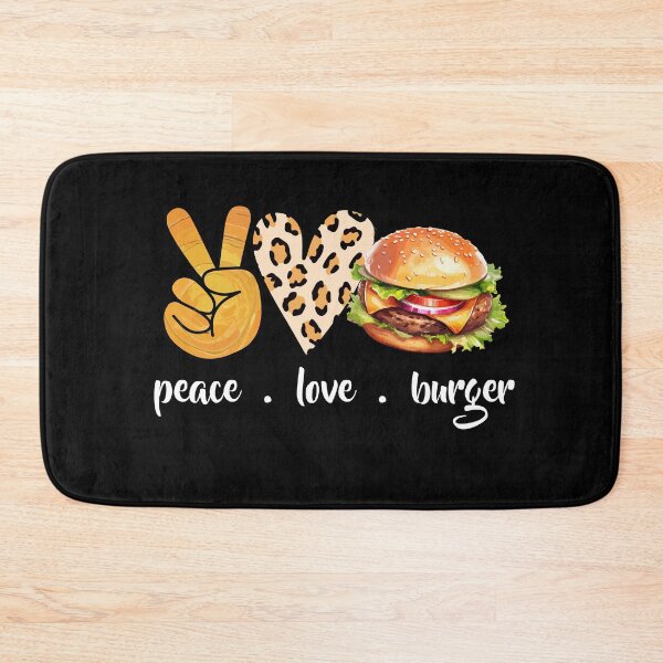 Item preview, Hamburger Cheeseburger Peace Love Burger Fast Food designed and sold by Dressed For  Duty.