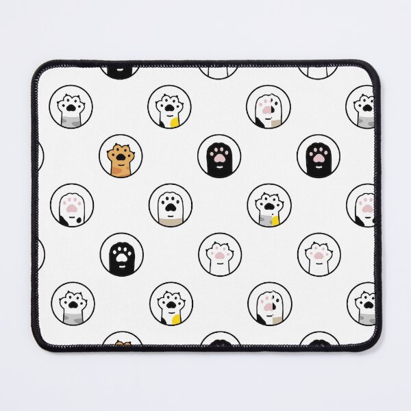 Item preview, Cat Paw Seamless Cartoon Kitten Footprint Polka Dot designed and sold by vintageretrostyleshop.