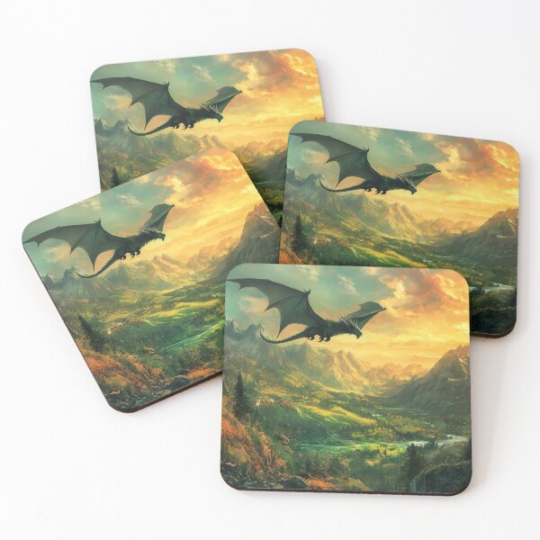 Item preview, Emerald Skies: A Dragon's Flight Over Verdant Lands designed and sold by Spiritveil.