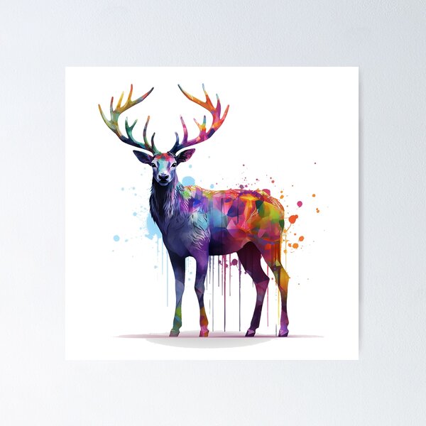 Item preview, Deer | Elk | Watercolor | Wild Animal | Animal | Zoo | Wildlife | Lifestyle | Bold Colors  designed and sold by mwinter2205.