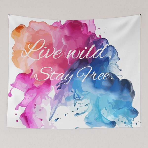 Item preview, Live Wild, Stay Free – Vibrant Abstract Ink Splash designed and sold by cosmiccircles01.