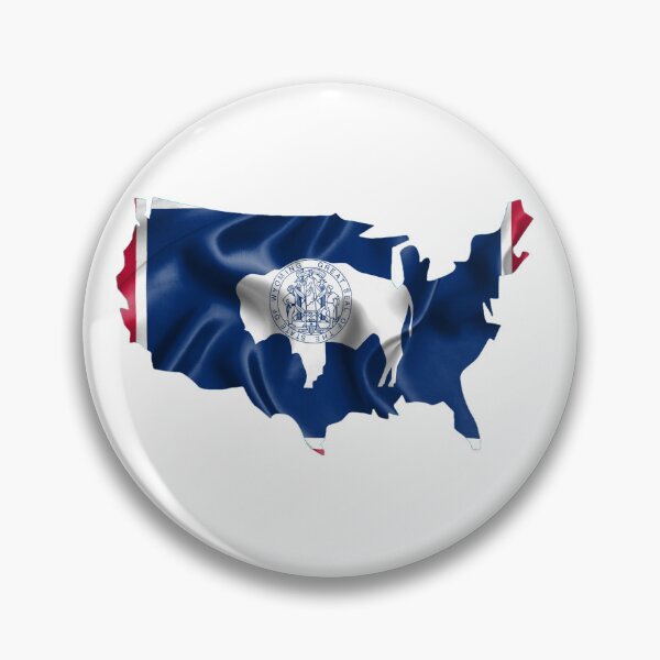 Item preview, "USA Wyoming Flag T-Shirt - Patriotic Cowboy State Tee"  designed and sold by Danver Thread and Sticker Company.