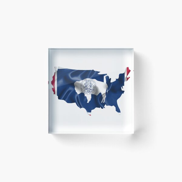 Item preview, "USA Wyoming Flag T-Shirt - Patriotic Cowboy State Tee"  designed and sold by Danver Thread and Sticker Company.