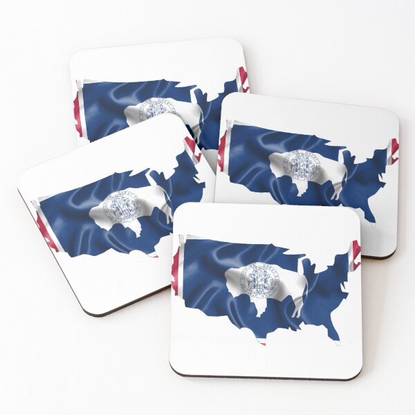 Item preview, "USA Wyoming Flag T-Shirt - Patriotic Cowboy State Tee"  designed and sold by Danver Thread and Sticker Company.