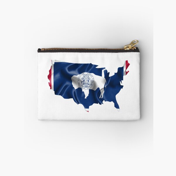 Item preview, "USA Wyoming Flag T-Shirt - Patriotic Cowboy State Tee"  designed and sold by Danver Thread and Sticker Company.