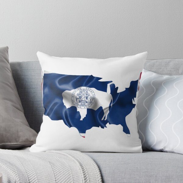 Item preview, "USA Wyoming Flag T-Shirt - Patriotic Cowboy State Tee"  designed and sold by Danver Thread and Sticker Company.