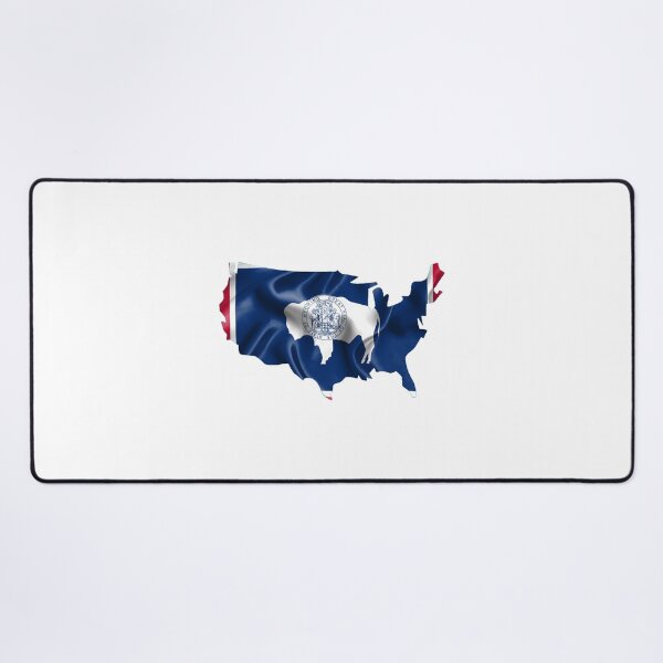 Item preview, "USA Wyoming Flag T-Shirt - Patriotic Cowboy State Tee" designed and sold by Danver Thread and Sticker Company.