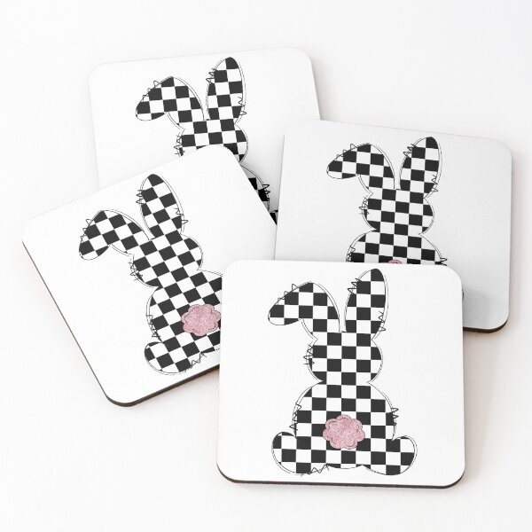 Item preview, Rabbit Silhouette Checkerboard Black & White designed and sold by Astralia.