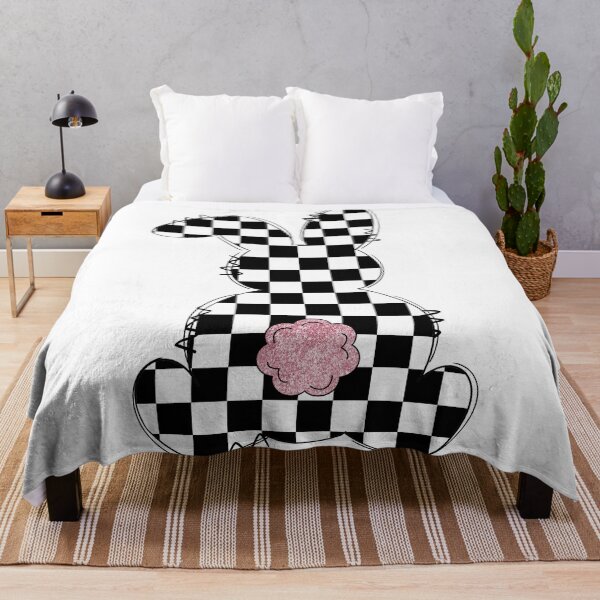 Item preview, Rabbit Silhouette Checkerboard Black & White designed and sold by Astralia.